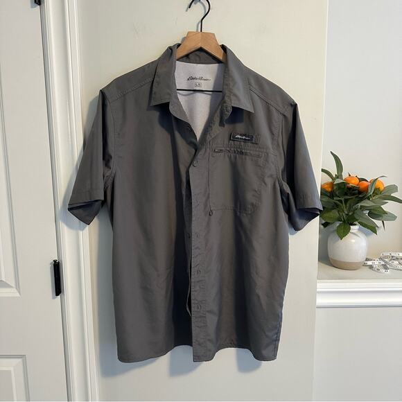 Eddie Bauer Gray Fisherman Top Large - Picture 11 of 11